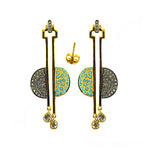 Load image into Gallery viewer, gold plating Dangle Earrings with Blue Gemstones for Women
