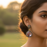 Load image into Gallery viewer, Amethyst Drop Earrings | Silver &amp; Diamond Accent | Women&#39;s Jewelry
