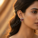 Load image into Gallery viewer, Pendientes de plata con rubí para mujer | Joyas con piedras preciosas
