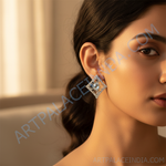 将图像加载到图库查看器中， 925纯银镶嵌立方氧化锆耳钉，女士款 | 礼品首饰
