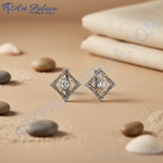 将图像加载到图库查看器中， 925纯银镶嵌立方氧化锆耳钉，女士款 | 礼品首饰
