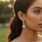 将图像加载到图库查看器中， 银色水晶宝石吊坠耳环 | 女士珠宝礼物
