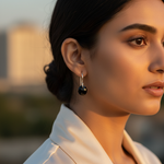 Load image into Gallery viewer, 925 Silver Black Onyx Drop Earrings for Women | Dangle Earrings
