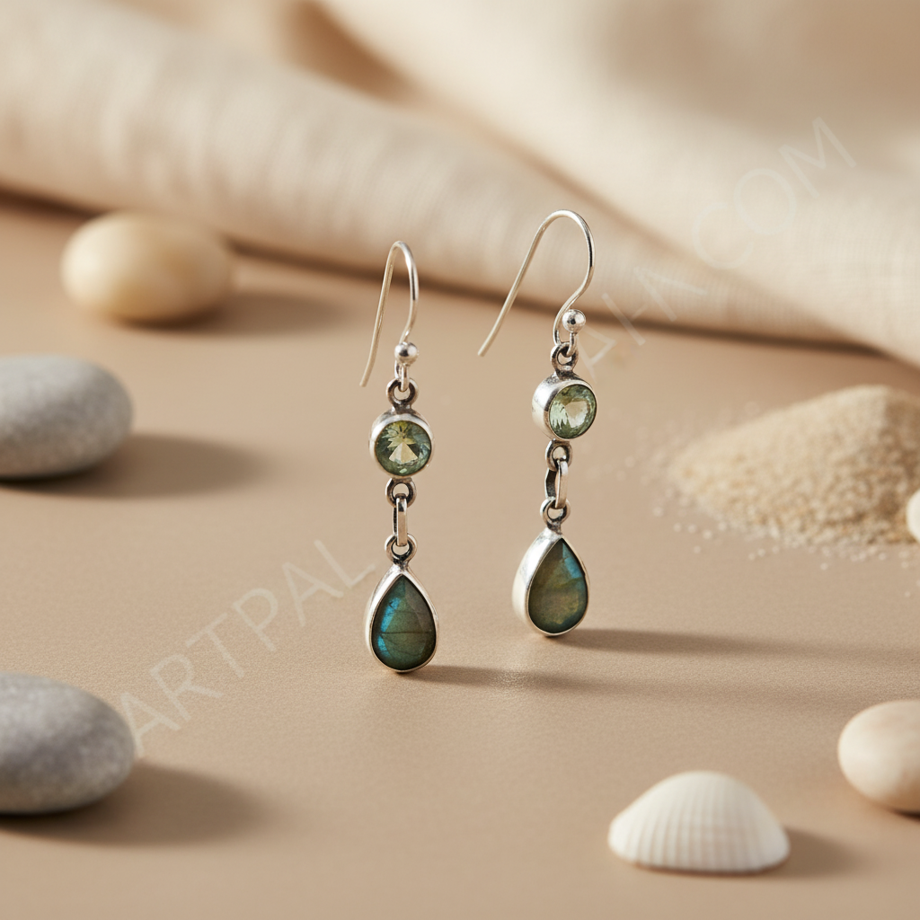 925 Silver Labradorite Drop Earrings for Women | Dangle Earrings