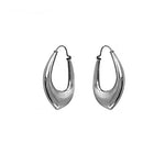 Load image into Gallery viewer, Silver Teardrop Hoop Earrings | Modern Jewelry for Women
