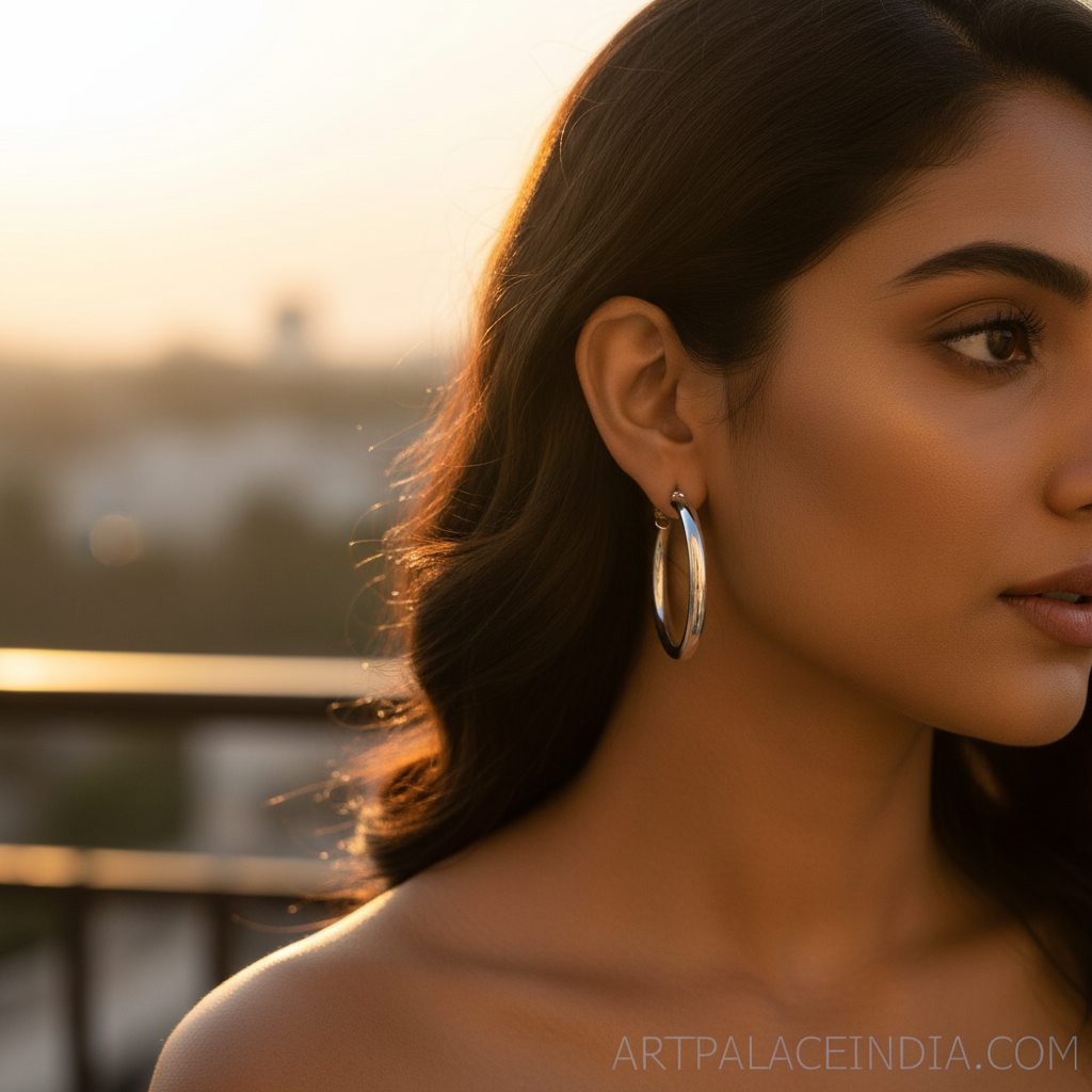 Aros de plata para mujer | Diseño redondo sencillo