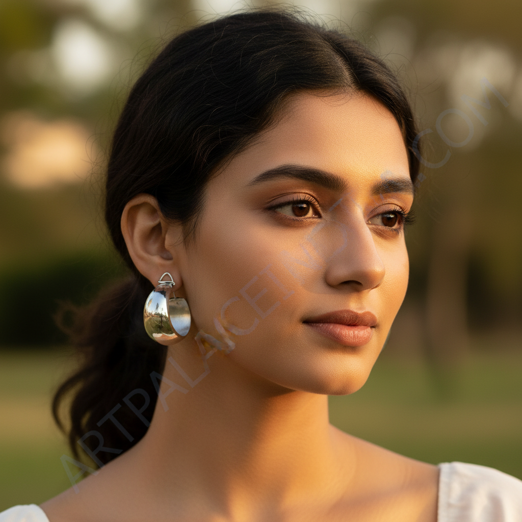 Silver Hoop Earrings | Chunky Tube Hoops for Women