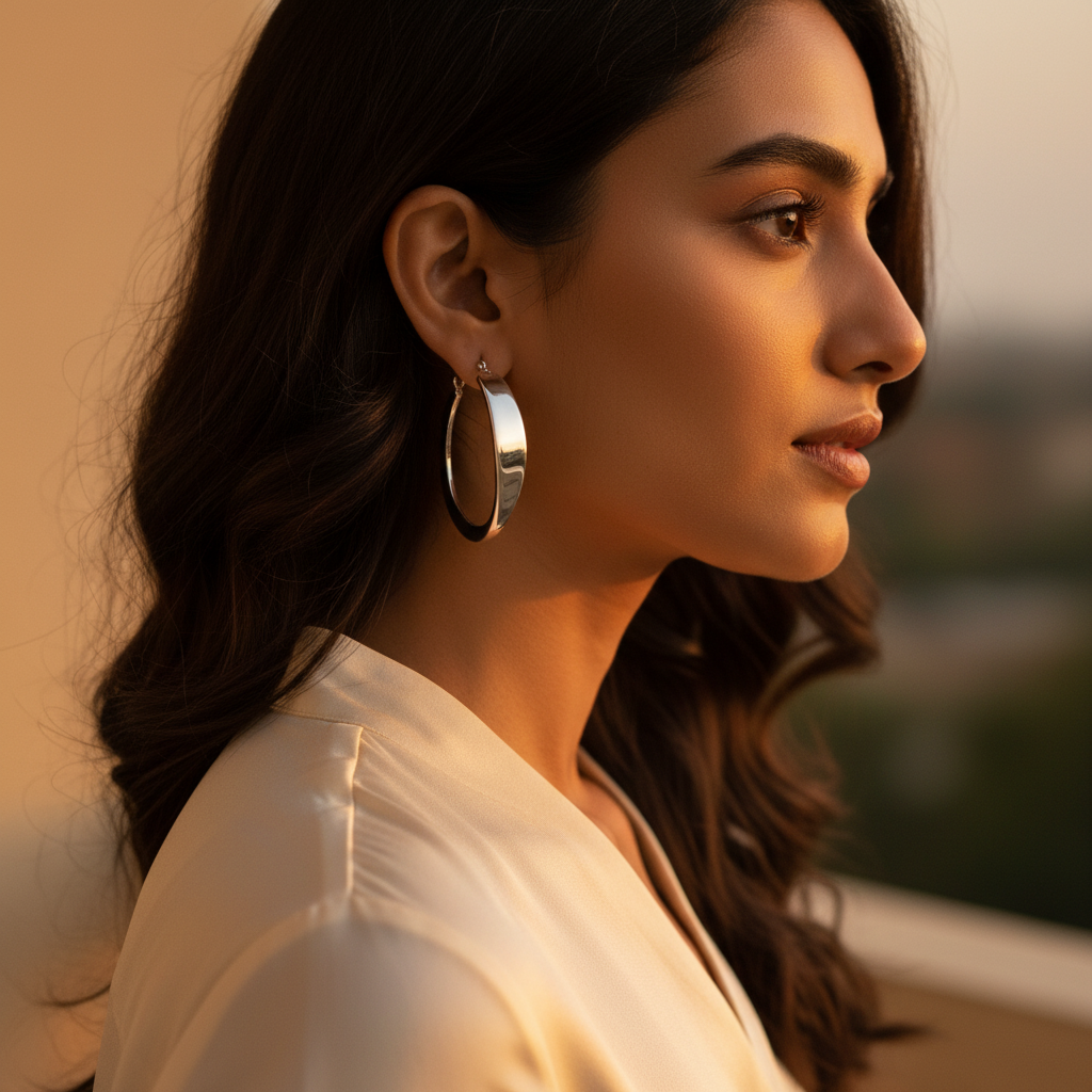 Aros ovalados de plata para mujer | joyería minimalista y delicada