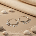 将图像加载到图库查看器中， 925 Silver Disc Hoop Earrings for Women | Dangle Jewelry
