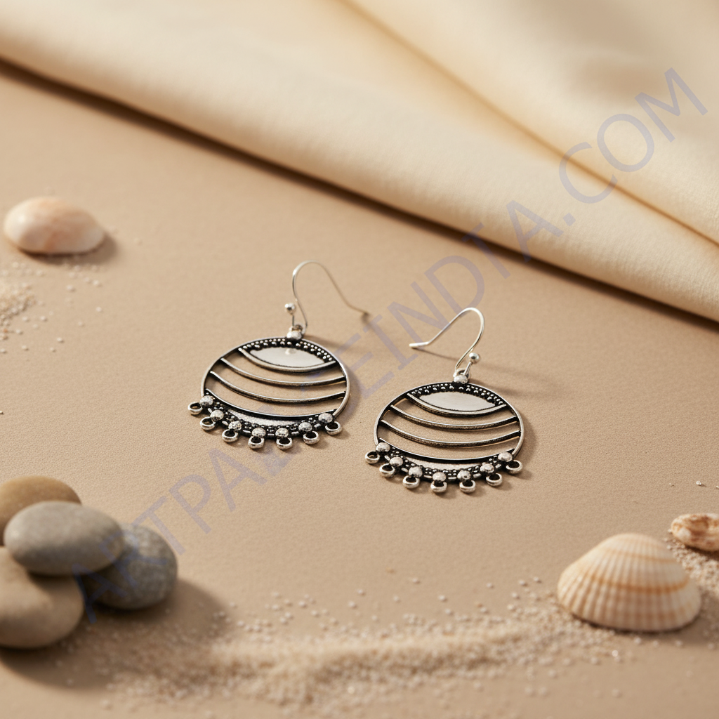 925 Silver Round Dangle Earrings for Women | Statement Jewelry