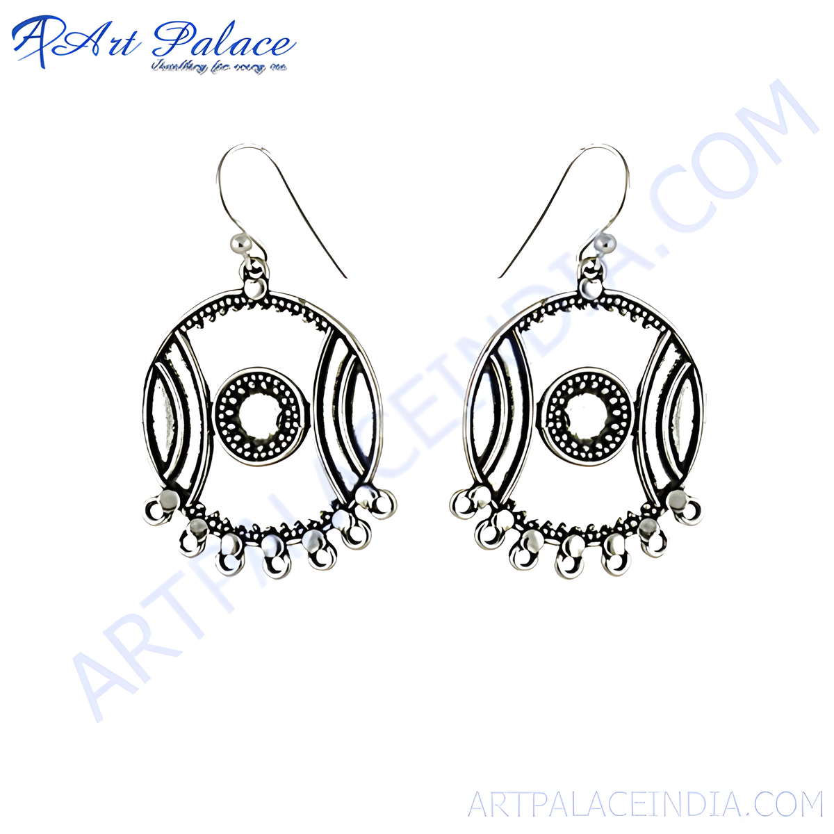 925 sterling silver dangle earrings with a circle design, perfect for women