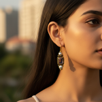 Load image into Gallery viewer, Gold Gemstone Drop Earrings for Women | Statement Jewelry
