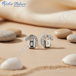 Load image into Gallery viewer, 925 Silver Padlock Stud Earrings | Cubic Zirconia | For Women
