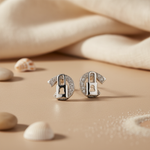 将图像加载到图库查看器中， 925 Silver Padlock Stud Earrings | Cubic Zirconia | For Women
