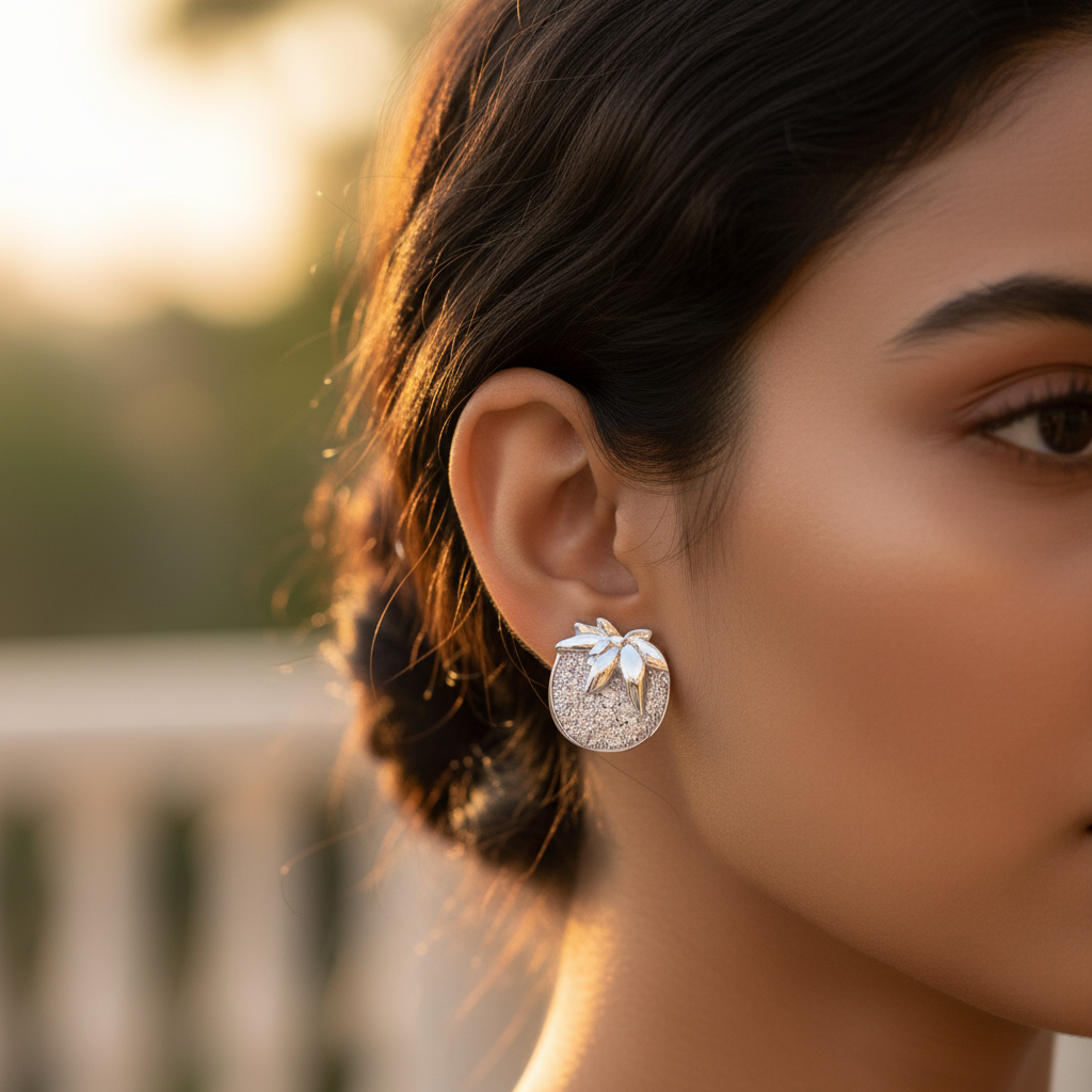 Pendientes de flor de plata 925 para mujer | joyas de regalo