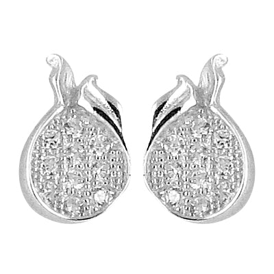 925 Silver Stud Earrings | Diamond-Cut | for Women