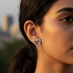 将图像加载到图库查看器中， 925 Silver Heart Stud Earrings with Crystals | Gift for Her
