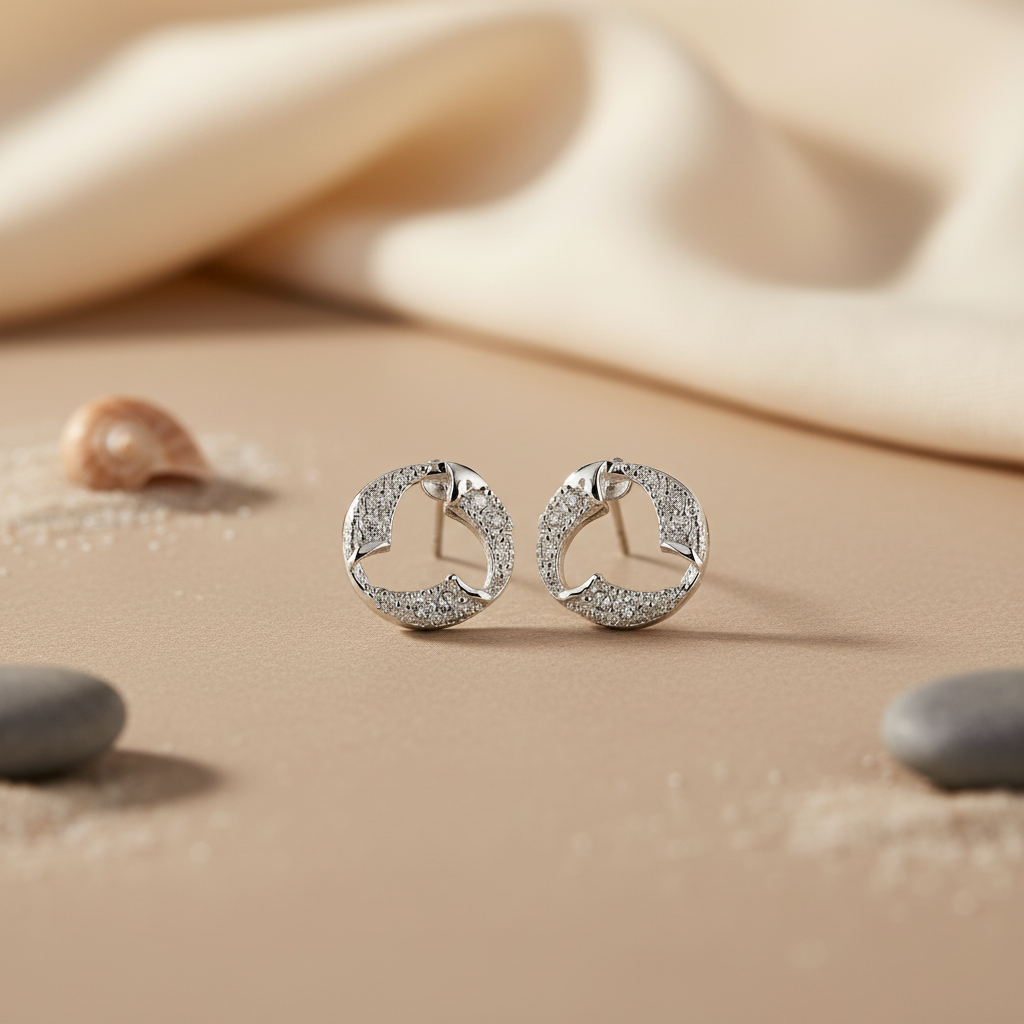 925 Silver Open Circle Earrings | Women's Daily Wear Jewelry