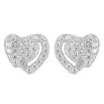 Load image into Gallery viewer, Silver Heart Stud Earrings for Women | Delicate Gift
