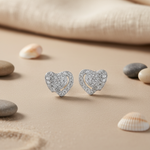 将图像加载到图库查看器中， Silver Heart Stud Earrings for Women | Delicate Gift
