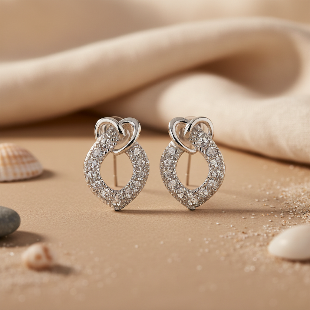 Silver Cubic Zirconia Drop Earrings for Women | Elegant Jewelry