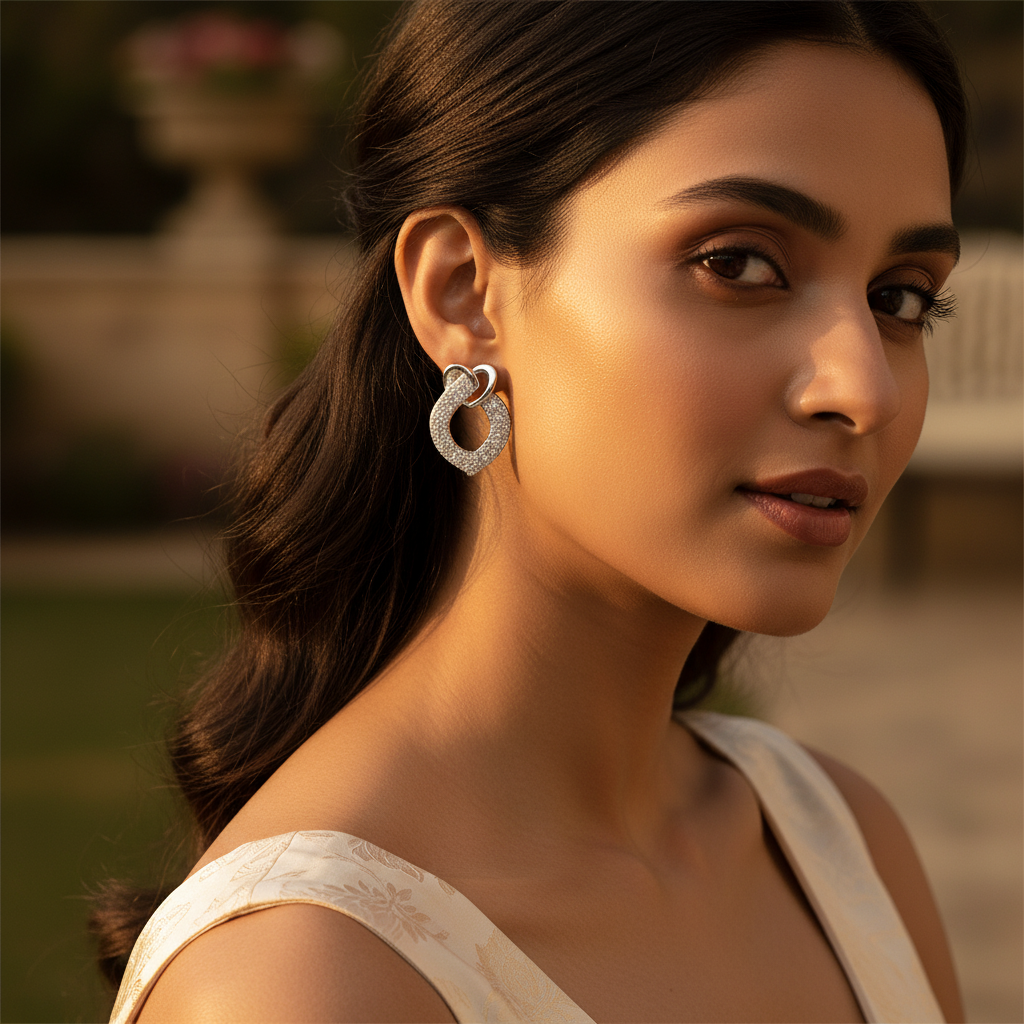Silver Cubic Zirconia Drop Earrings for Women | Elegant Jewelry
