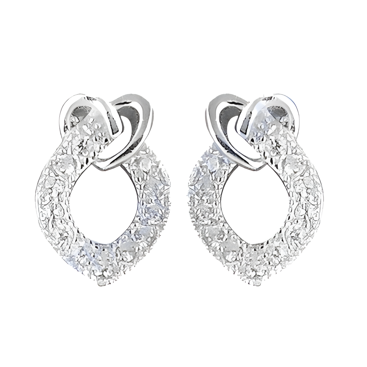 Silver drop earrings with sparkling cubic zirconia stones, elegant design