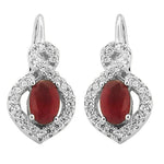 Load image into Gallery viewer, Silver Ruby Earrings for Women | Gemstone Jewelry Gift
