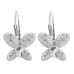 Load image into Gallery viewer, Silver Flower Earrings with Cubic Zirconia | Women's Jewelry Gift
