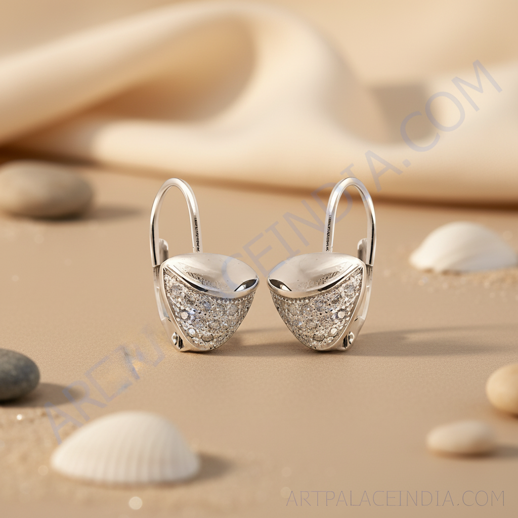 925纯银镶嵌立方氧化锆女士杠杆式耳环