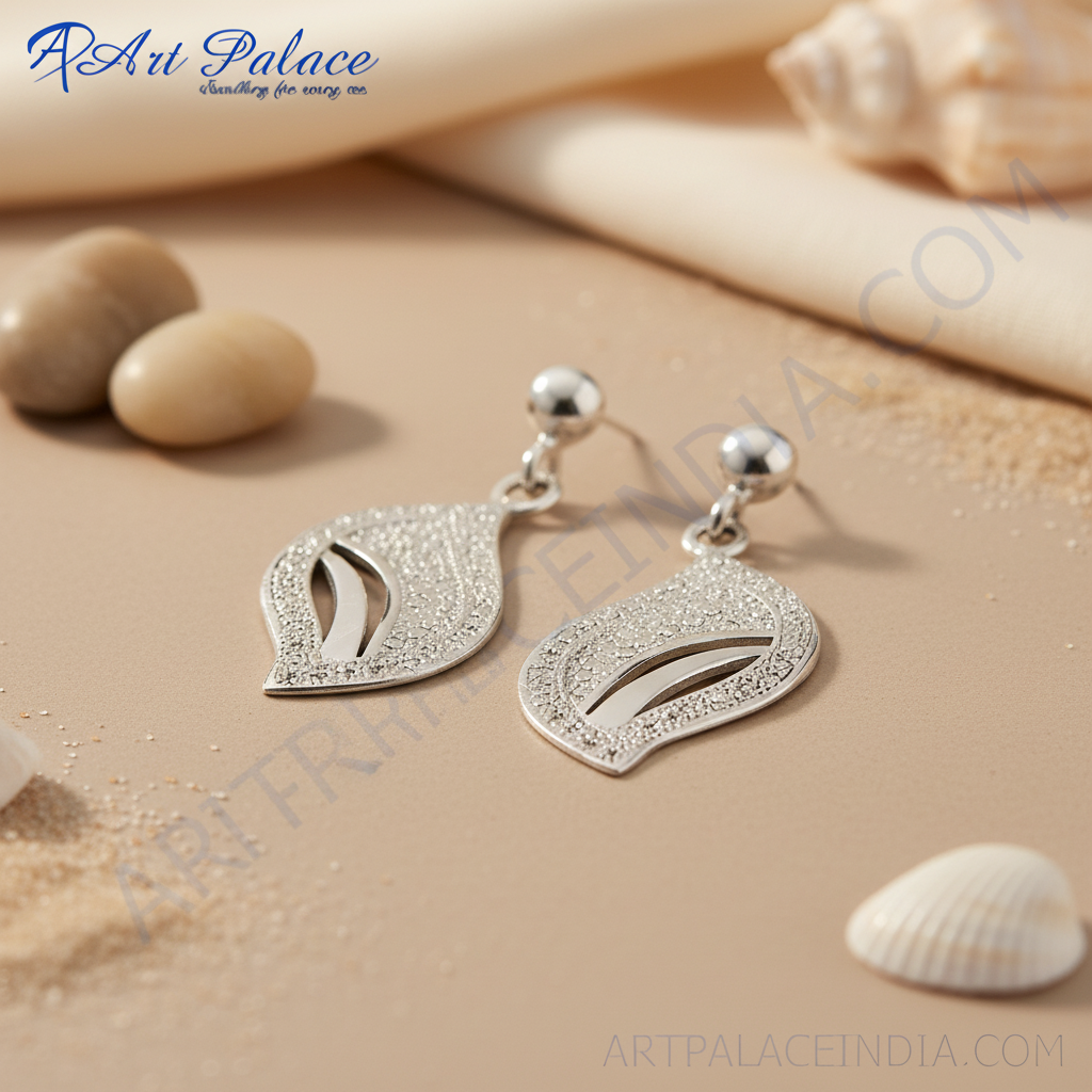 925 Silver Leaf Dangle Earrings for Women | Daily Wear