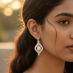 将图像加载到图库查看器中， 925纯银镶嵌立方氧化锆女士杠杆式耳环 | 礼物
