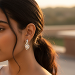 Load image into Gallery viewer, Silver Cubic Zirconia Earrings for Women | Dazzling Jewelry
