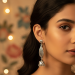 Load image into Gallery viewer, Pendientes Jhumka de plata 925 para mujer | Joyería étnica india
