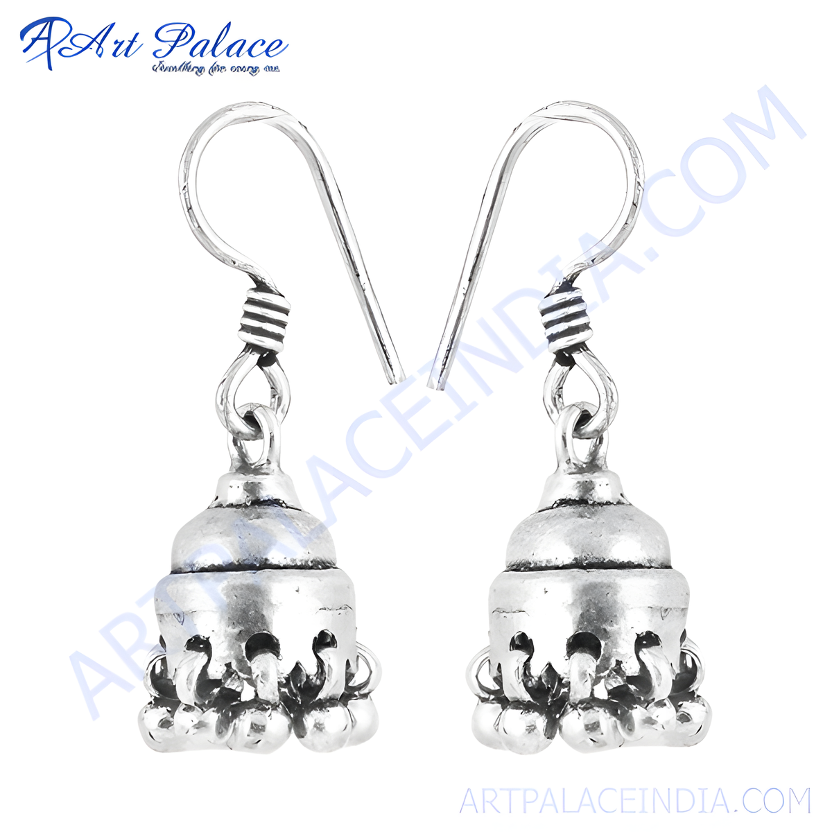 925 sterling silver jhumka earrings with intricate detailing, ideal for women's jewelry