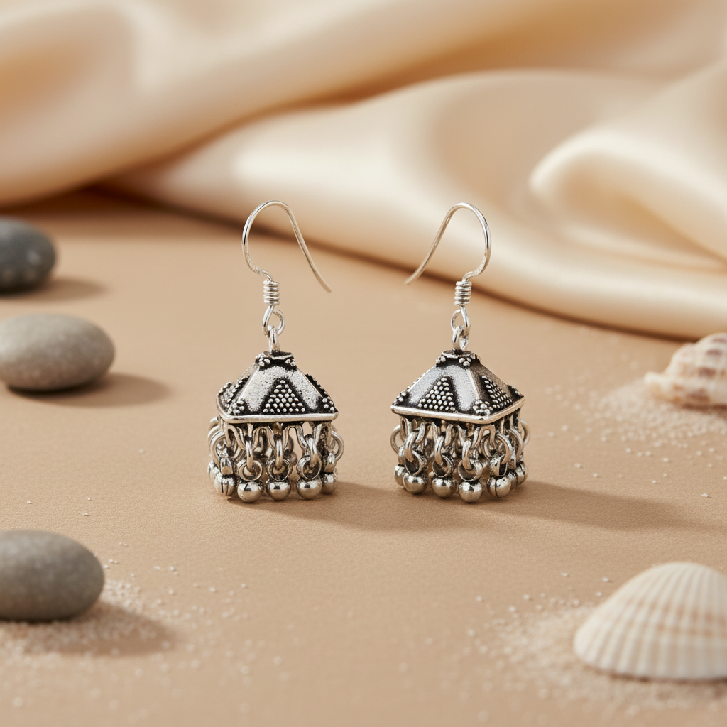 925 Silver Jhumka Earrings for Women | Indian Jewelry