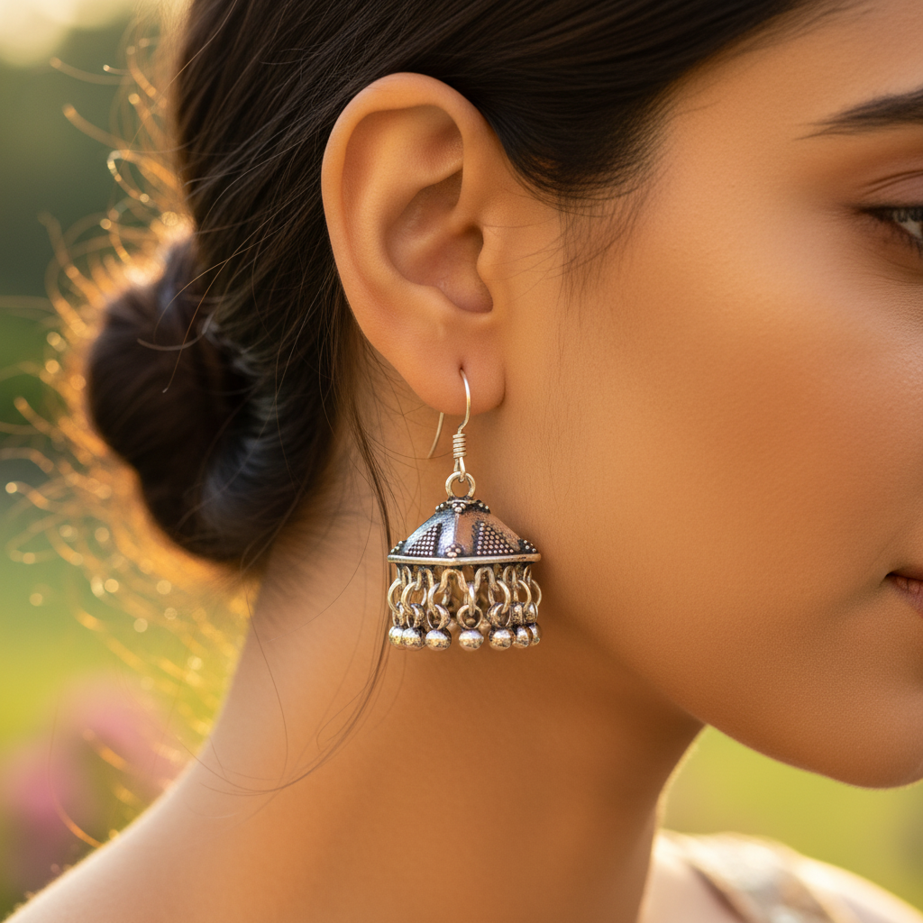 925 Silver Jhumka Earrings for Women | Indian Jewelry