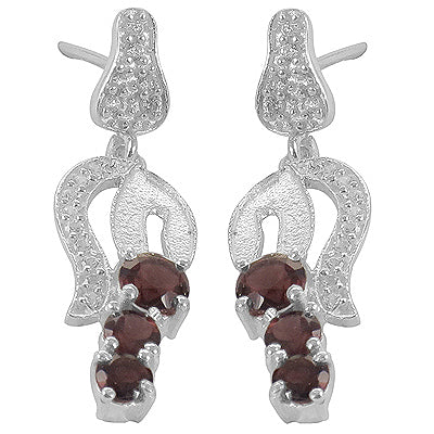 925 Silver Garnet Dangle Earrings for Women | Gift Jewelry