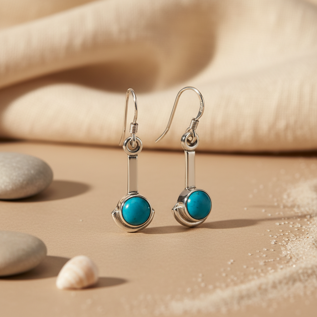 925 Sterling Silver Turquoise Earrings for Women | Dangle Jewelry