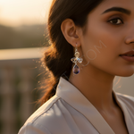 Load image into Gallery viewer, 925 Silver Amethyst Drop Earrings for Women | Gemstone Jewelry
