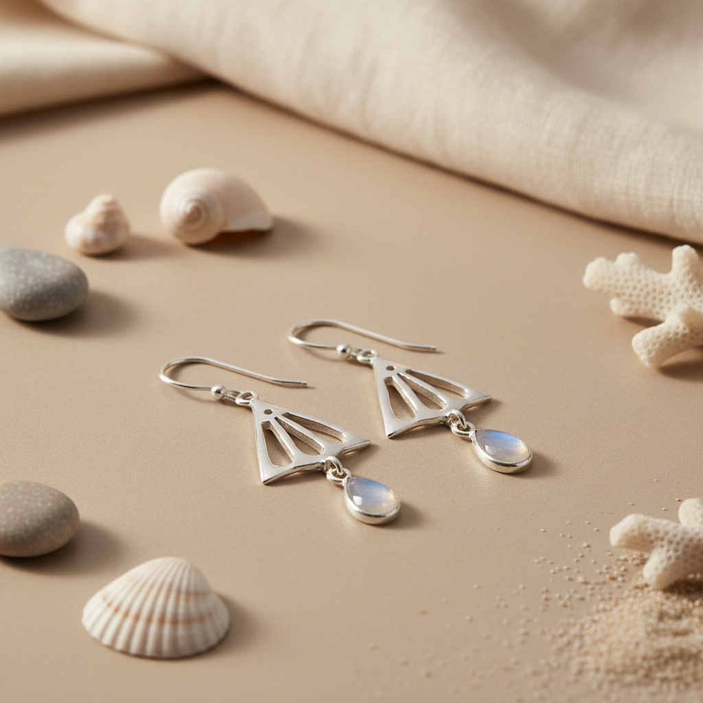 925 Silver Moonstone Teardrop Earrings for Women | Gift