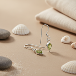 Load image into Gallery viewer, 925 Silver Peridot Drop Earrings for Women | Green Gemstone Jewelry
