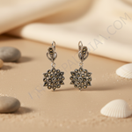 Load image into Gallery viewer, 925 Silver Marcasite Earrings | Vintage Floral Design for Women
