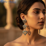 Load image into Gallery viewer, 925 Silver Marcasite Heart Drop Earrings for Women | Gift
