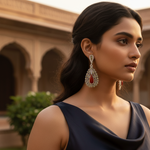 Load image into Gallery viewer, 925 Silver Marcasite &amp; Red Coral Teardrop Earrings for Women
