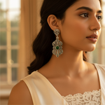 Load image into Gallery viewer, 925 Silver Green Stone Earrings for Women | Dangle Jewelry
