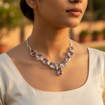 Load image into Gallery viewer, 925 Silver Amethyst Gemstone Necklace for Women | Gift Jewelry
