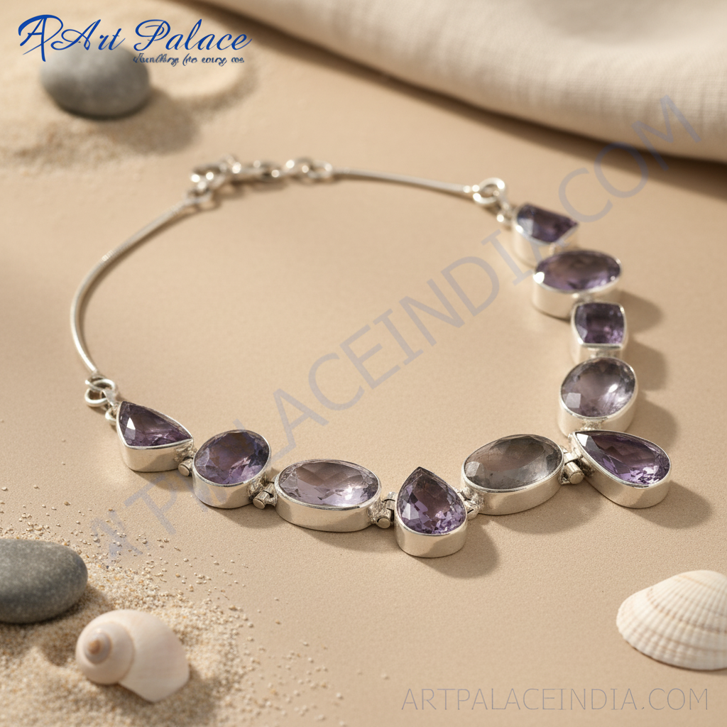 925 Silver Amethyst Gemstone Necklace for Women | Gift Jewelry