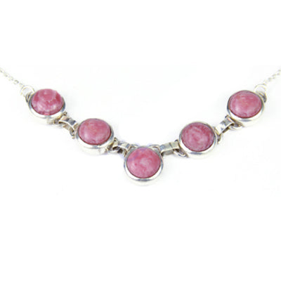 925 Silver Rhodonite Necklace | Gemstone Jewelry for Women