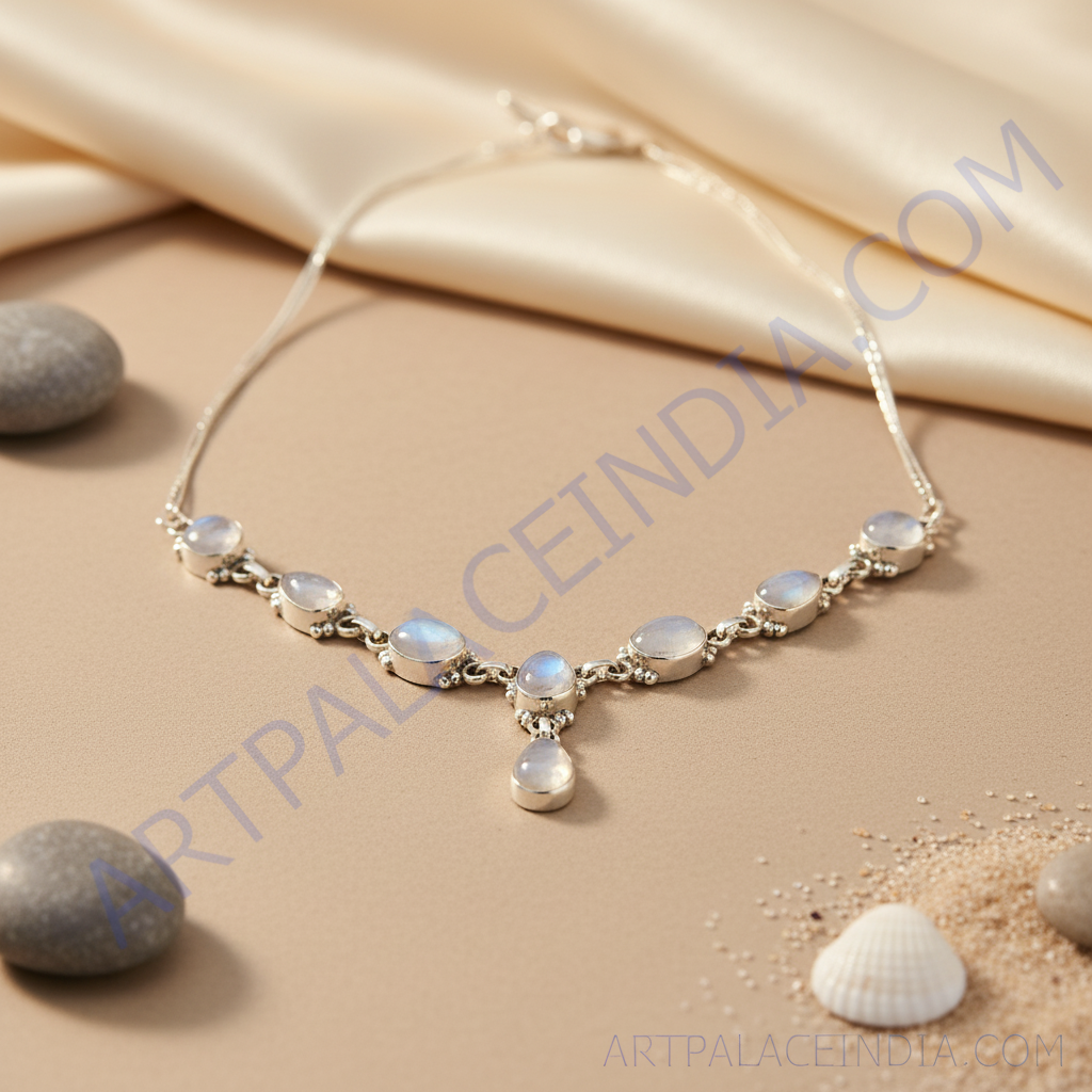 925 Silver Moonstone Necklace for Women | Gemstone Jewelry